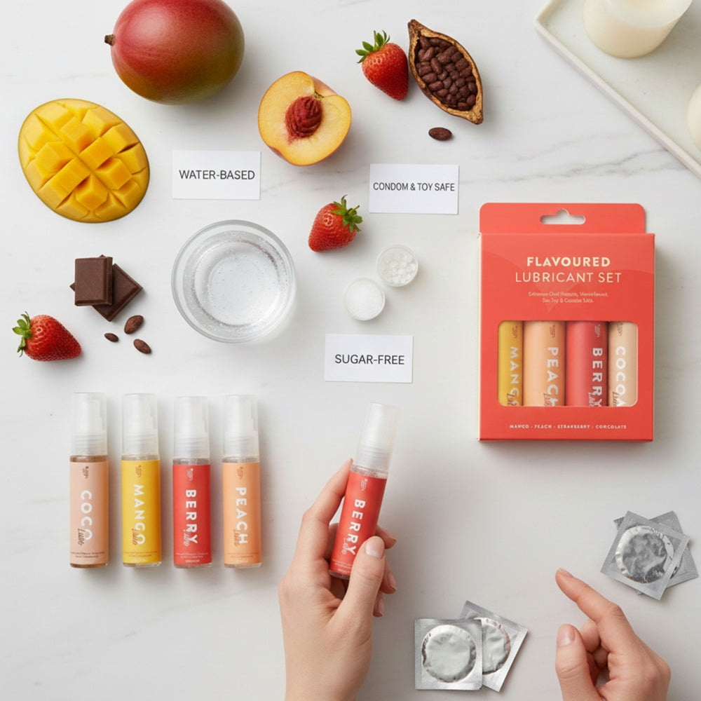 Loving Joy Gleitgel-Set mit Geschmack (4er-Pack)