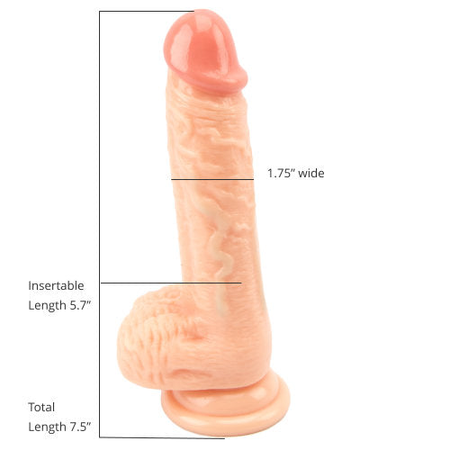 Loving Joy Realistischer Dildo mit Hoden und Saugnapf, 19,1 cm