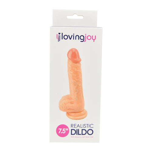 Loving Joy Realistischer Dildo mit Hoden und Saugnapf, 19,1 cm
