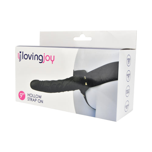 Loving Joy Hohl-Strap-On mit Geschirr, schwarz (Modell mit nomineller Größe 22,86 cm)