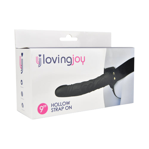 Loving Joy Hohl-Strap-On mit Geschirr, schwarz (Modell mit nomineller Größe 22,86 cm)
