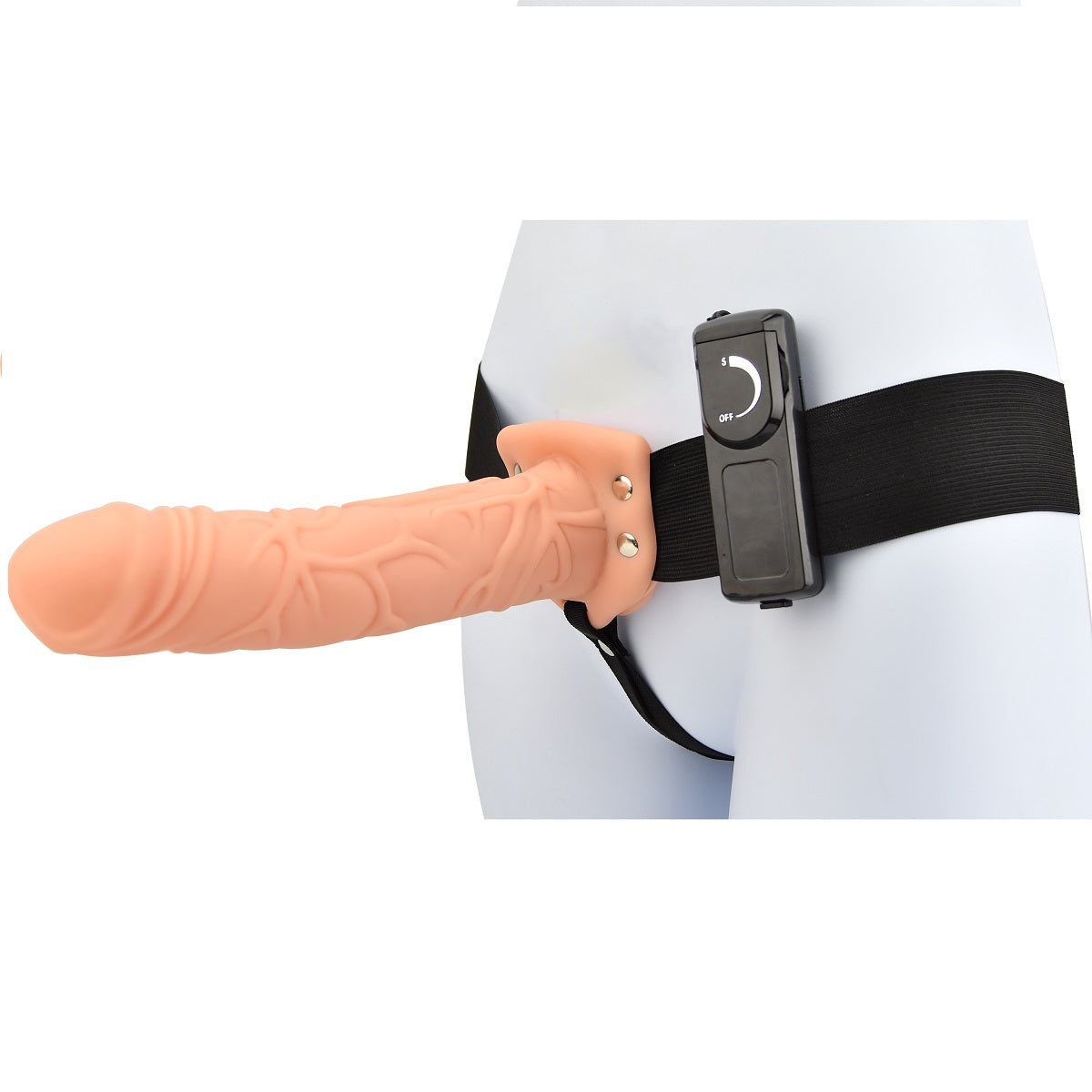 Loving Joy Vibrations-Hohl-Strap-On mit Geschirr, Vanille (Modell mit nomineller Größe 20,32 cm)
