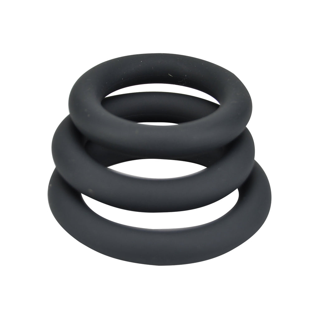 Loving Joy Dicke Silikon-Penisringe, 3er-Pack, Grau