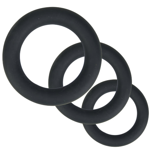 Loving Joy Dicke Silikon-Penisringe, 3er-Pack, Grau