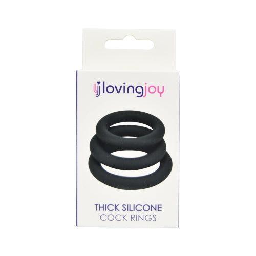 Loving Joy Dicke Silikon-Penisringe, 3er-Pack, Grau