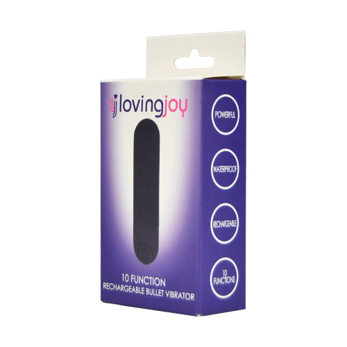 Loving Joy 10-Funktionen-Bullet-Vibrator, wiederaufladbar, schwarz