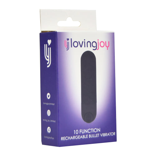 Loving Joy 10-Funktionen-Bullet-Vibrator, wiederaufladbar, schwarz