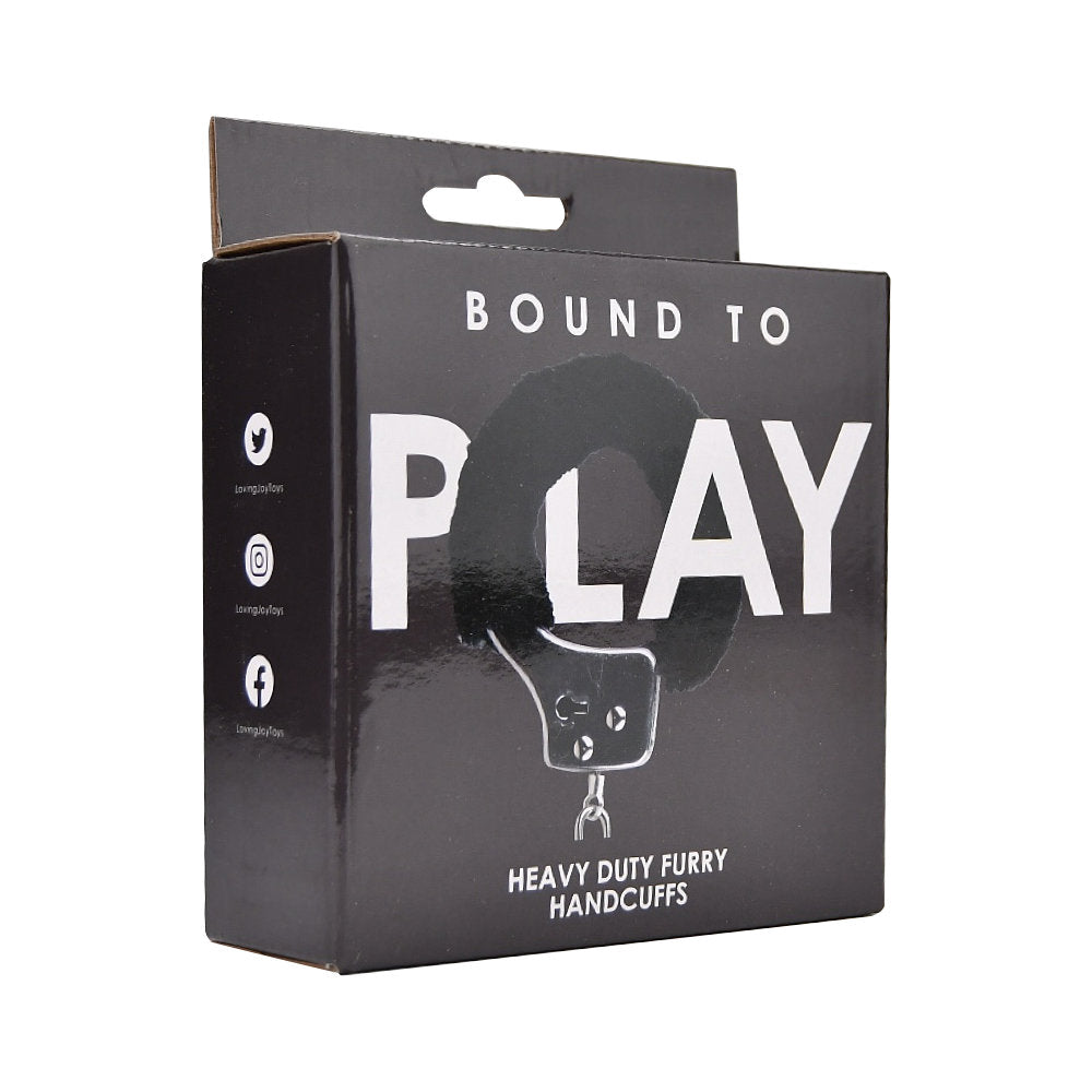 Bound to Play Robuste Handschellen mit Fellbesatz, schwarz