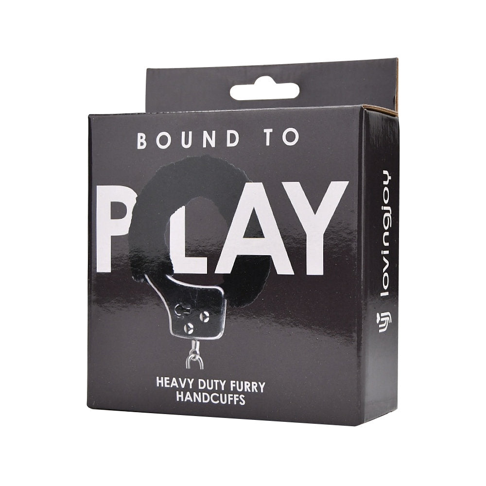 Bound to Play Robuste Handschellen mit Fellbesatz, schwarz