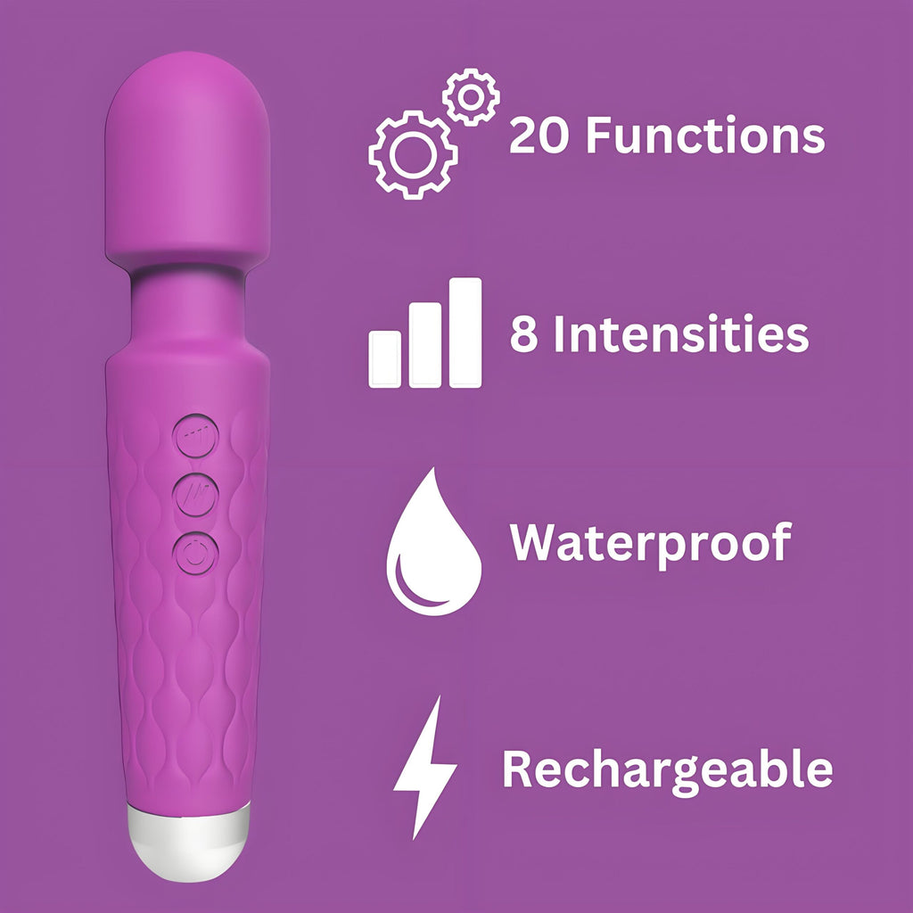 Loving Joy 20-Funktionen-Stabvibrator, lila
