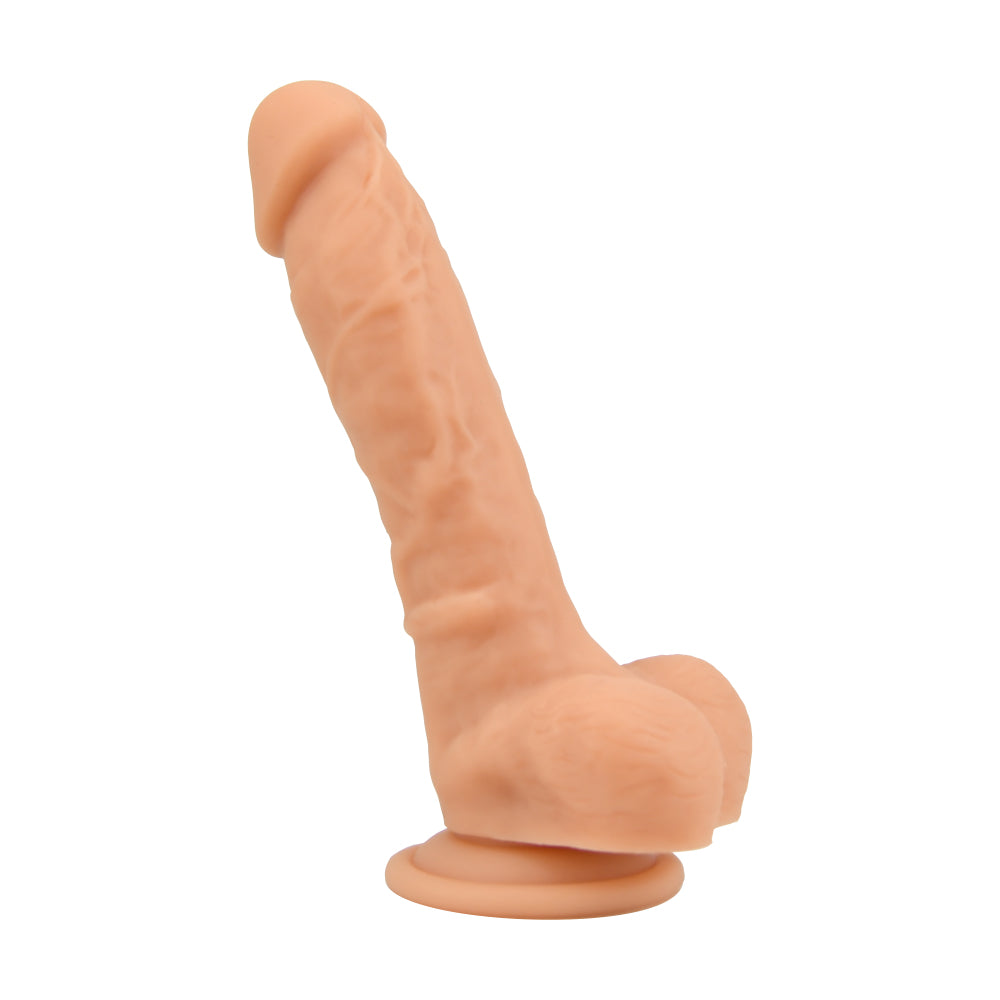 Loving Joy Dildo in realistischer Form aus Silikon mit Saugnapf und Hoden, Vanille (Modell mit nomineller Größe 20,32 cm)