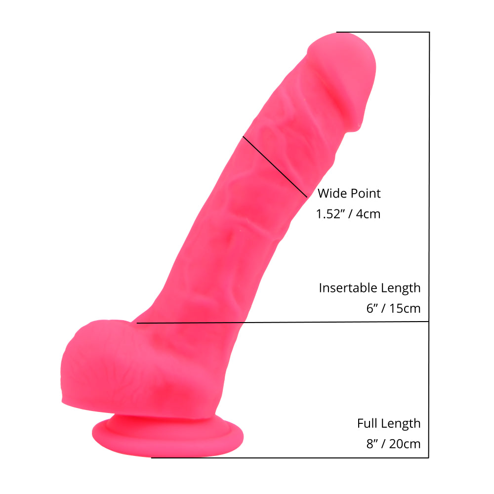 Loving Joy Dildo in realistischer Form aus Silikon mit Saugnapf und Hoden, rosa (Modell mit nomineller Größe 20,32 cm)
