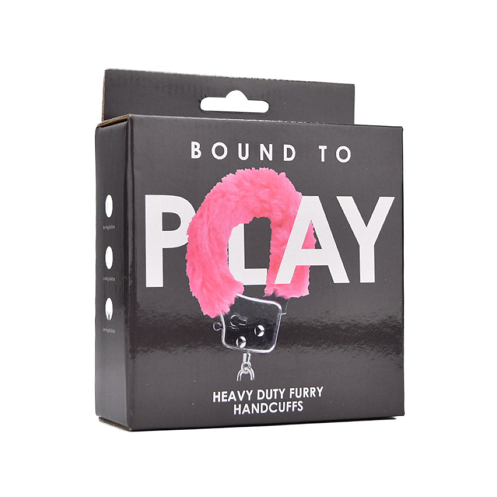 Bound to Play Strapazierfähige Handschellen mit Fellbesatz in Rosa