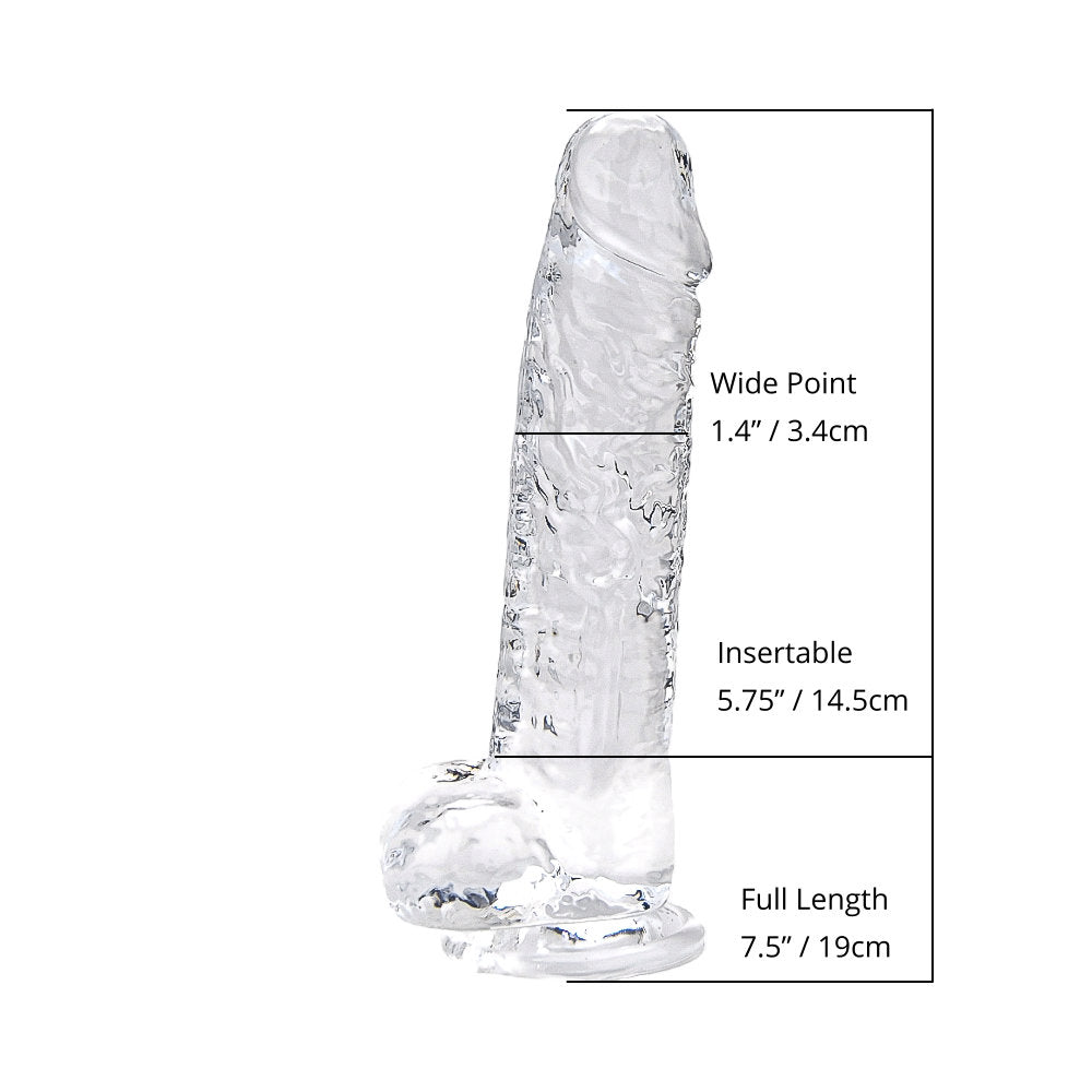 Loving Joy 19-cm-Dildo mit Hoden, transparent