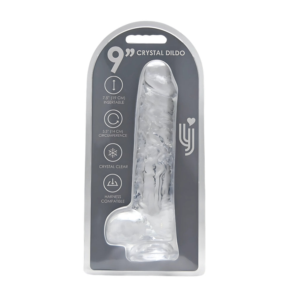 Loving Joy 24-cm-Dildo mit Hoden, transparent