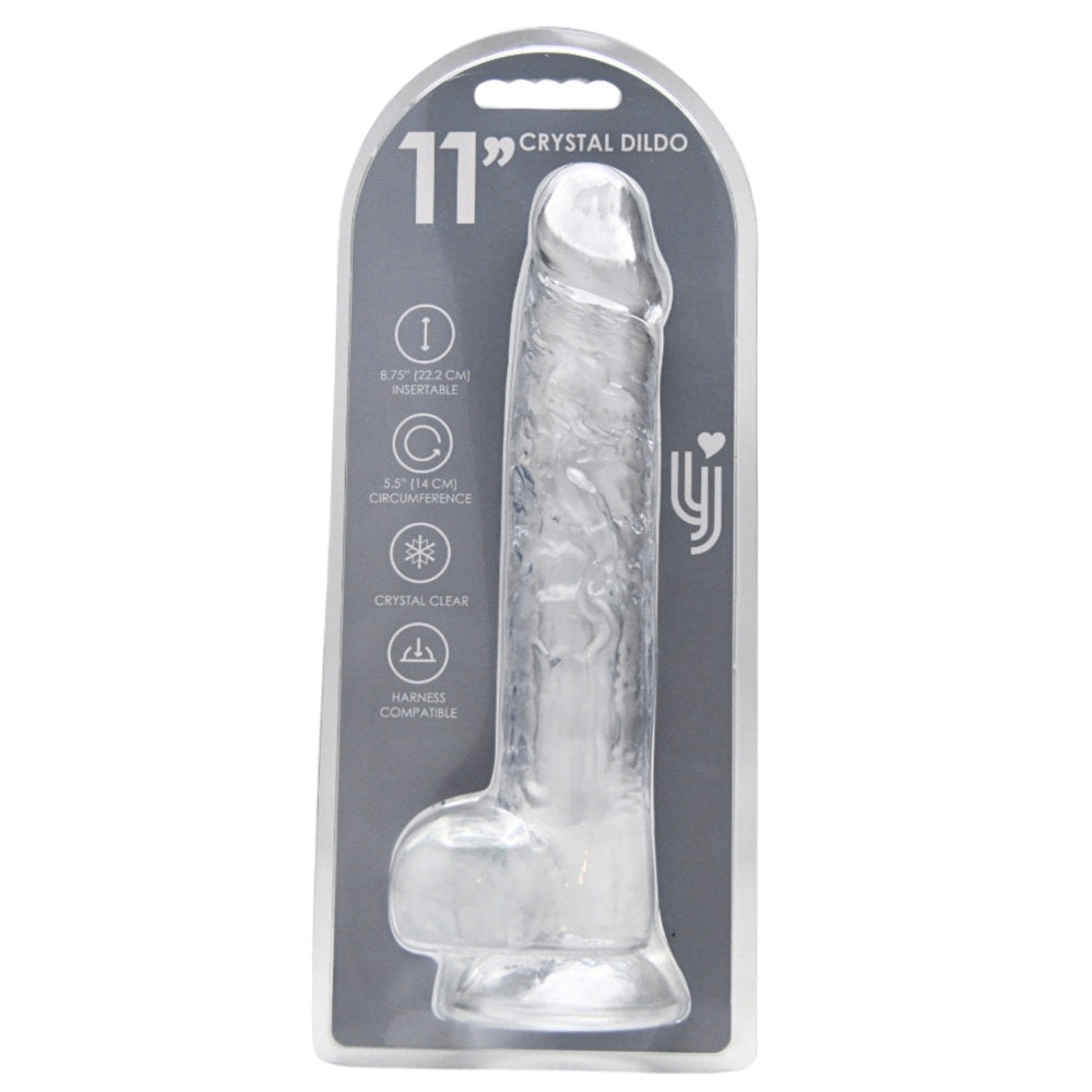 Loving Joy 28-cm-Dildo mit Hoden, transparent