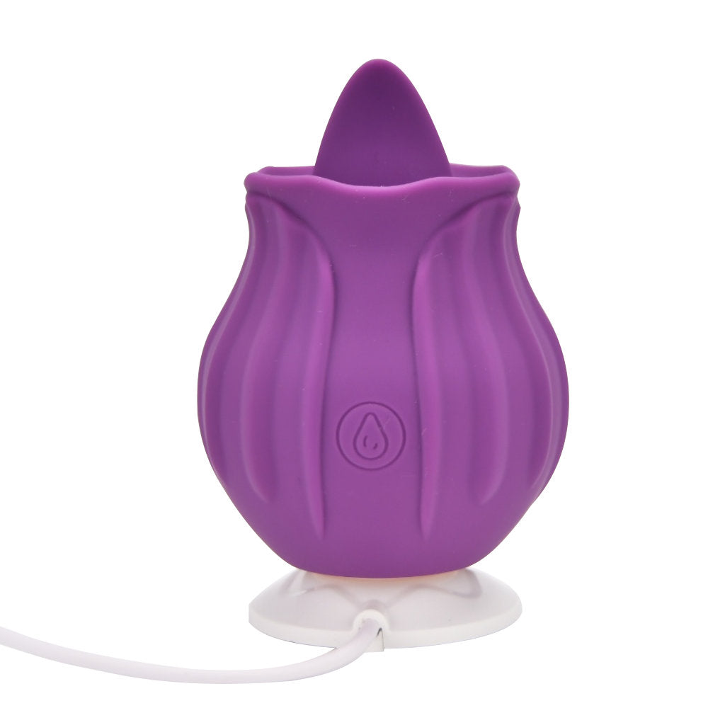Loving Joy – Rosenförmiger Klitorisvibrator mit Leckfunktion, lila