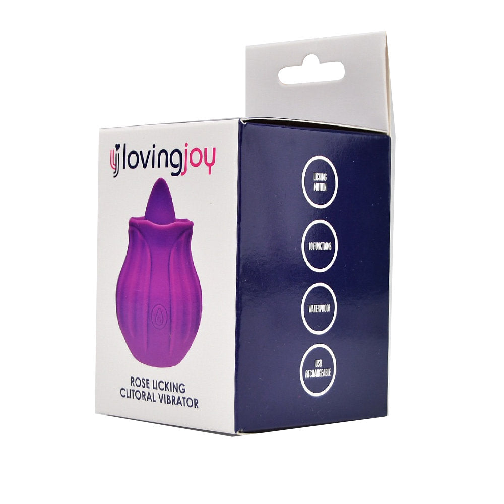 Loving Joy – Rosenförmiger Klitorisvibrator mit Leckfunktion, lila