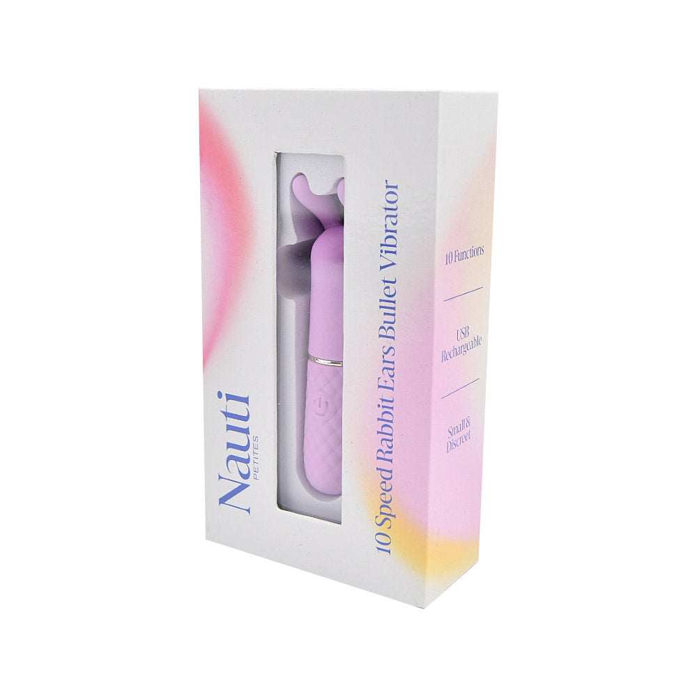 Nauti Petites 10-Funktionen-Bullet-Vibrator mit Hasenohren