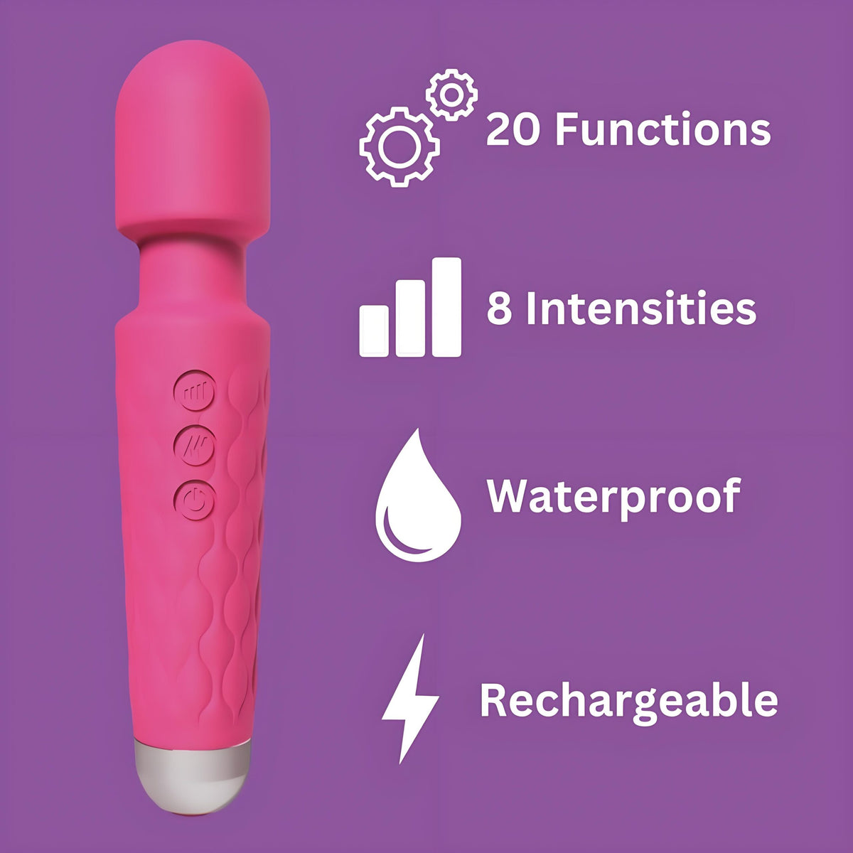 Loving Joy 20-Funktionen-Stabvibrator, rosa