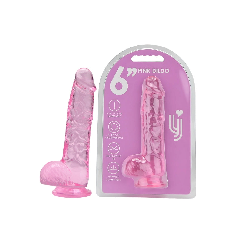Loving Joy 16,5-cm-Dildo mit Hoden, rosa