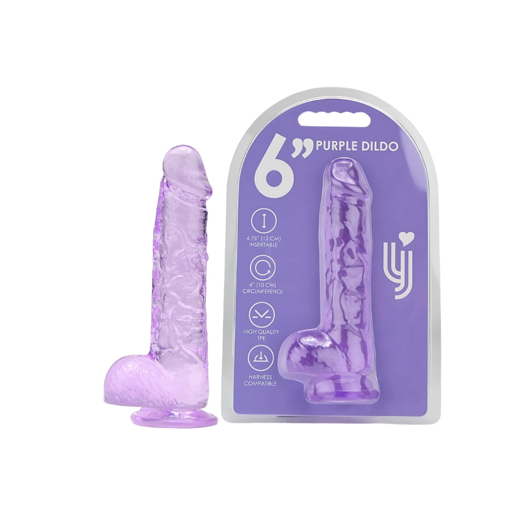 Loving Joy 16,5-cm-Dildo mit Hoden, lila