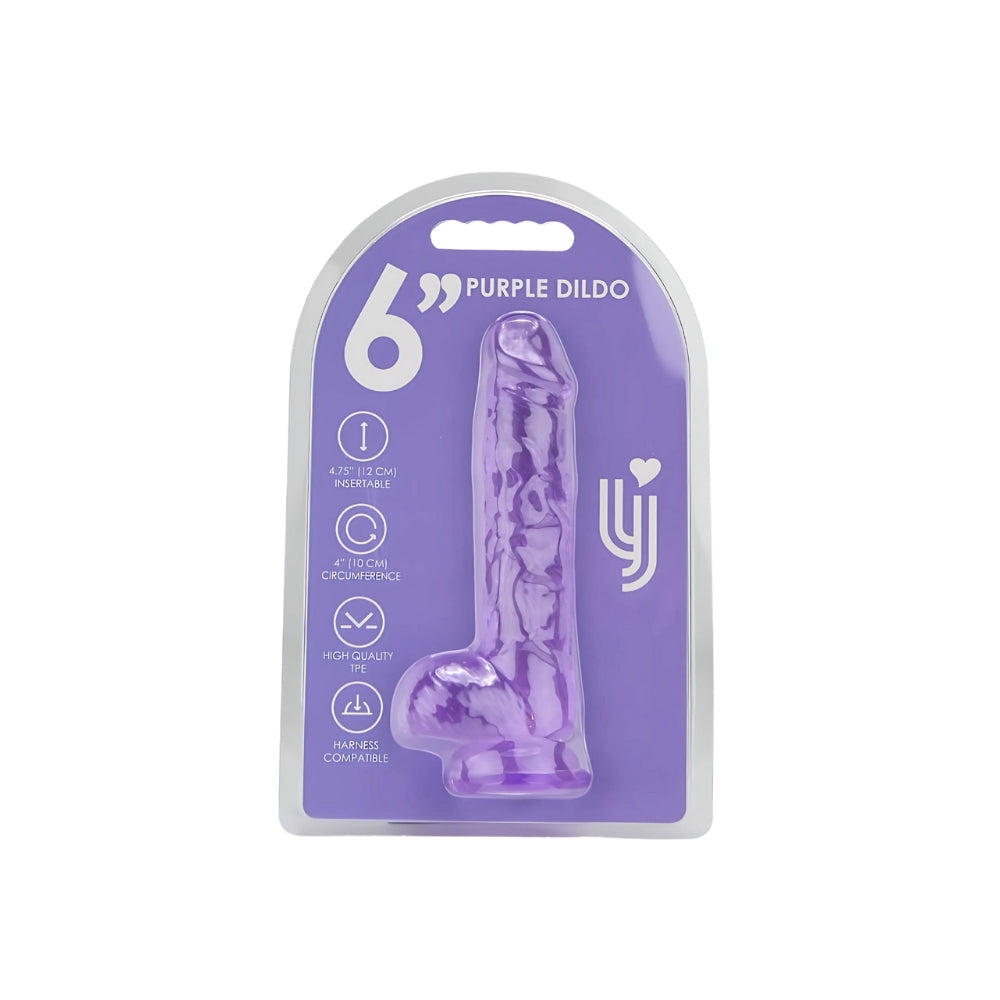 Loving Joy 16,5-cm-Dildo mit Hoden, lila