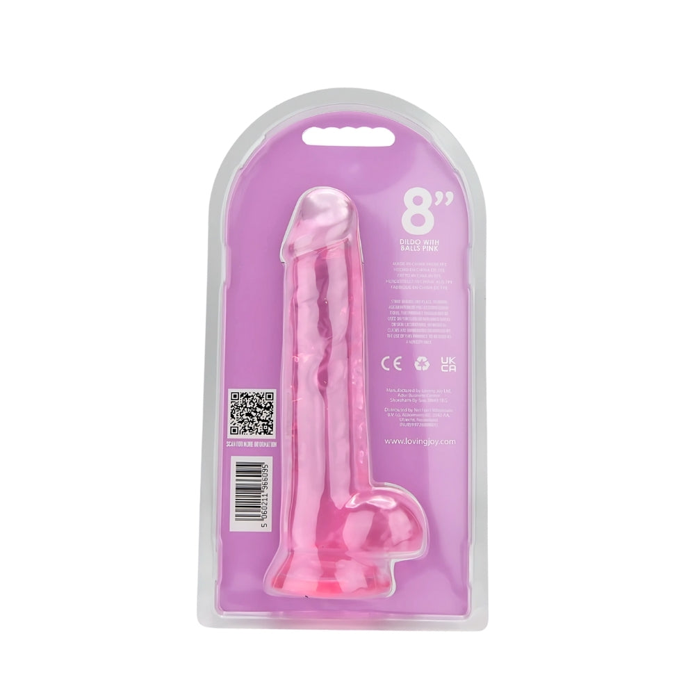 Loving Joy 21,5-cm-Dildo mit Hoden, rosa