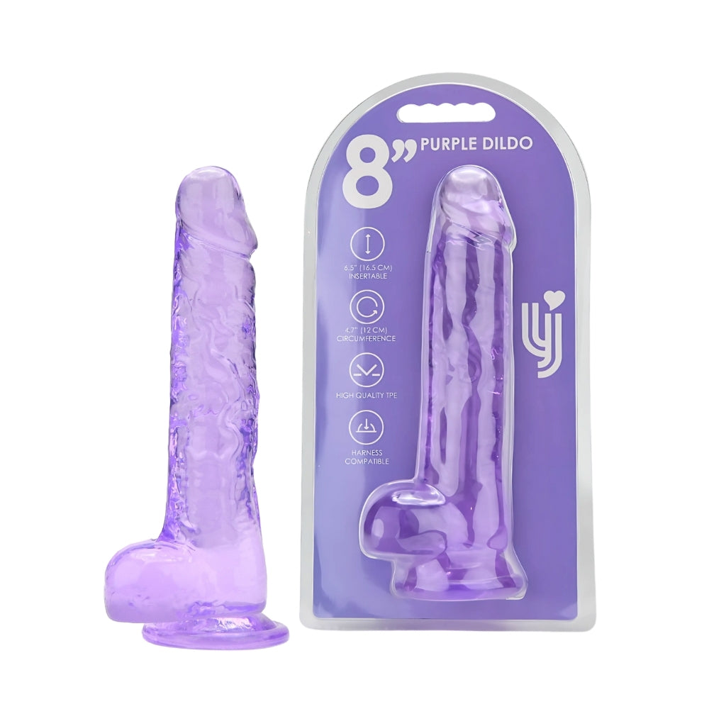 Loving Joy 21,5-cm-Dildo mit Hoden, lila