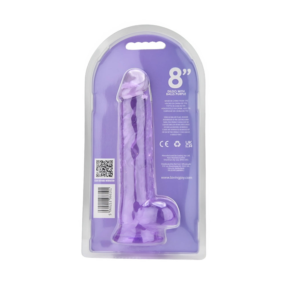 Loving Joy 21,5-cm-Dildo mit Hoden, lila