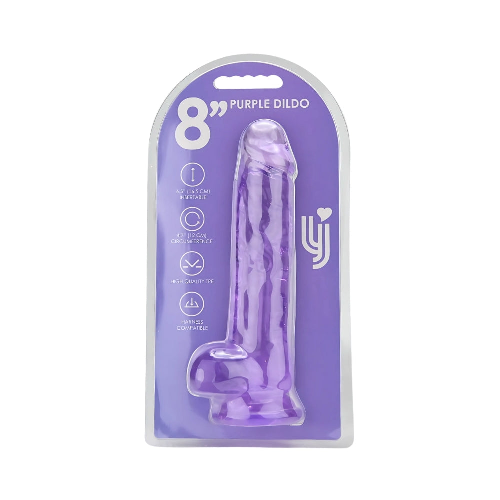 Loving Joy 21,5-cm-Dildo mit Hoden, lila