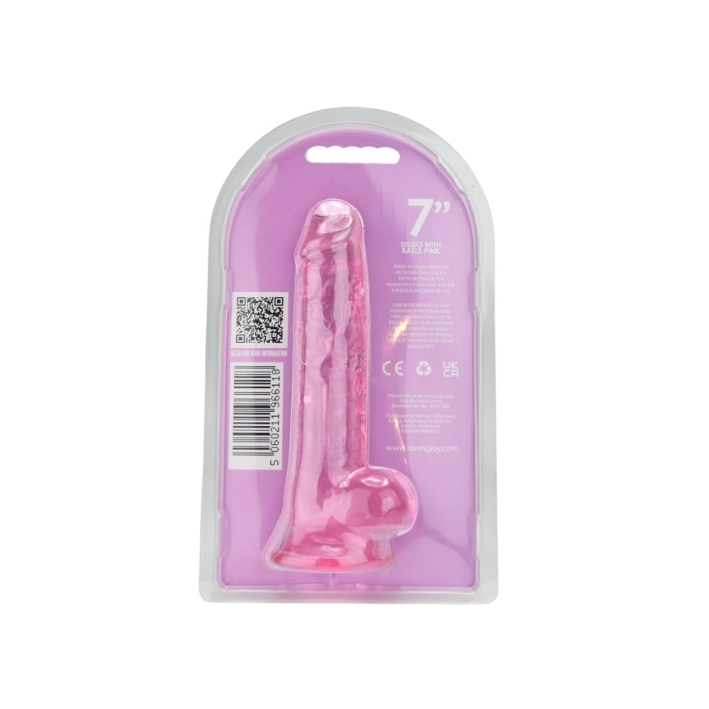 Loving Joy 19-cm-Dildo mit Hoden, rosa