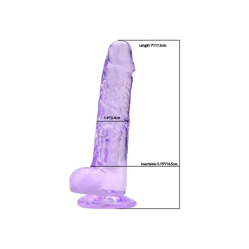 Loving Joy 19-cm-Dildo mit Hoden, lila