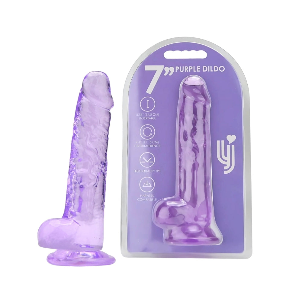 Loving Joy 19-cm-Dildo mit Hoden, lila