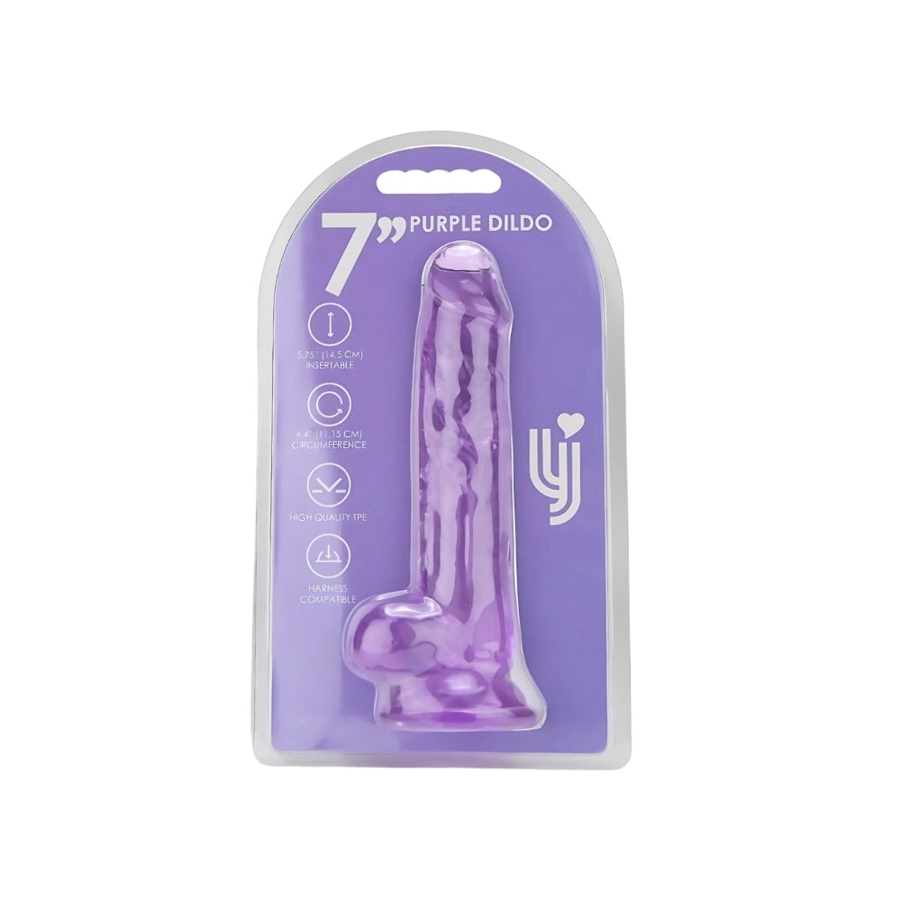 Loving Joy 19-cm-Dildo mit Hoden, lila
