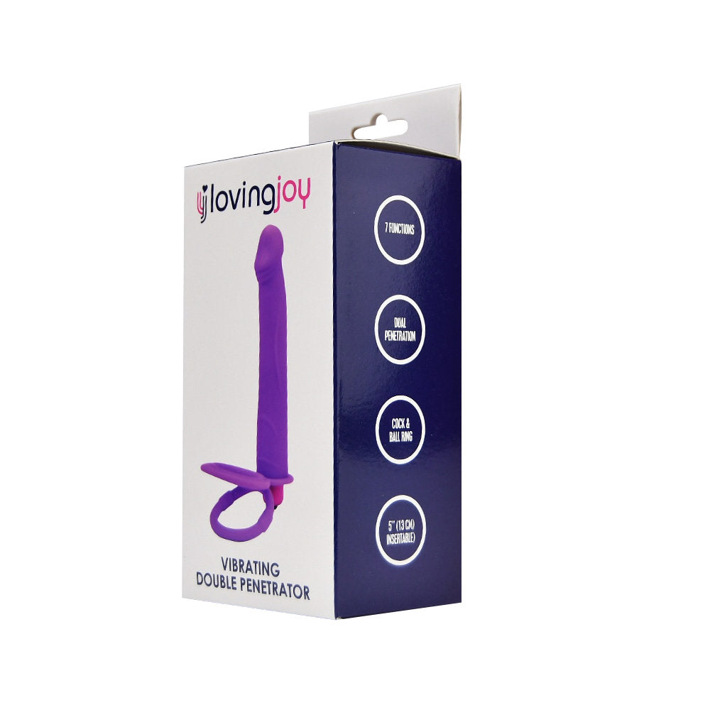 Loving Joy Strap-On-Vibrator für doppelte Penetration