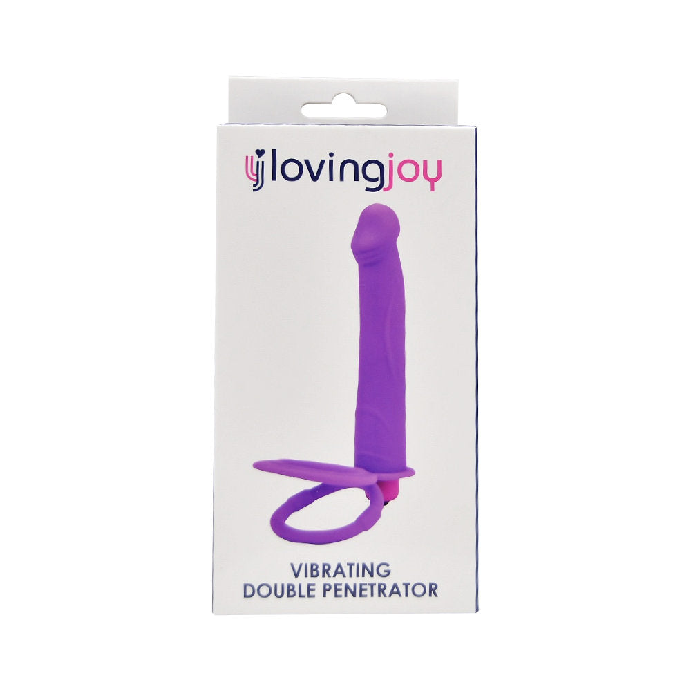 Loving Joy Strap-On-Vibrator für doppelte Penetration