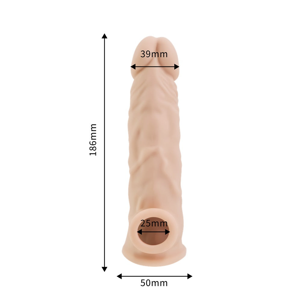 Rev-Sleeves Silikon-Penisverlängerungshülle (Modellgröße 21,59 cm)
