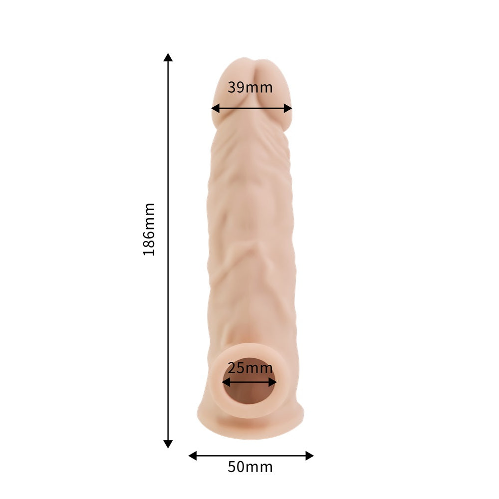 Rev-Sleeves Silikon-Penisverlängerungshülle (Modellgröße 19,05 cm)
