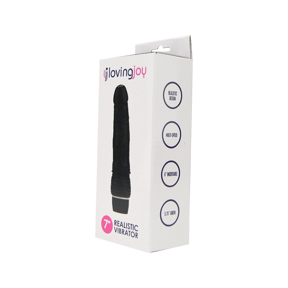 Loving Joy Realistischer Vibrator, schwarz (Modell mit nomineller Größe 17,78 cm)