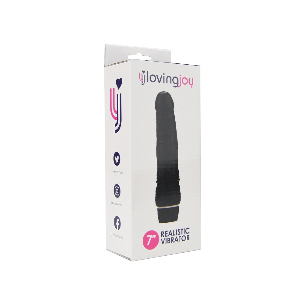 Loving Joy Realistischer Vibrator, schwarz (Modell mit nomineller Größe 17,78 cm)