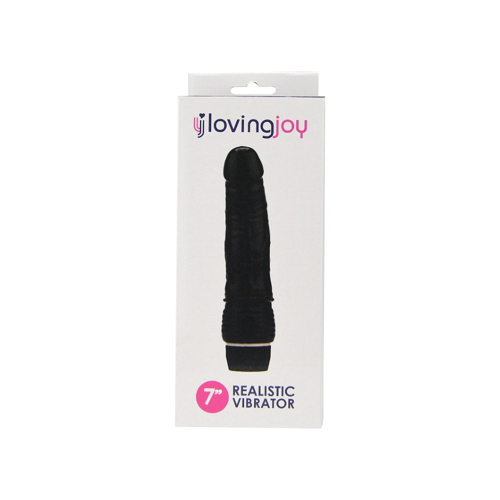 Loving Joy Realistischer Vibrator, schwarz (Modell mit nomineller Größe 17,78 cm)