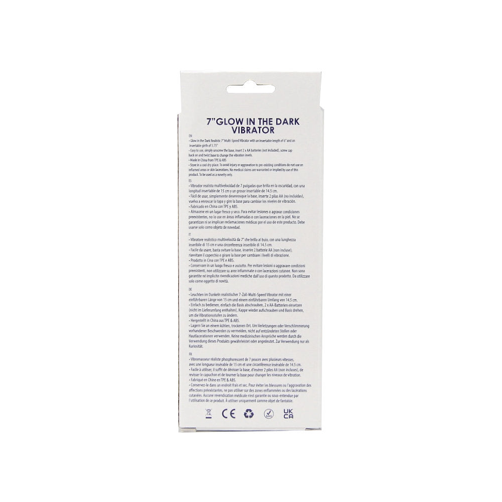 Loving Joy Realistischer Vibrator, leuchtet im Dunkeln (Modell mit nomineller Größe 17,78 cm)