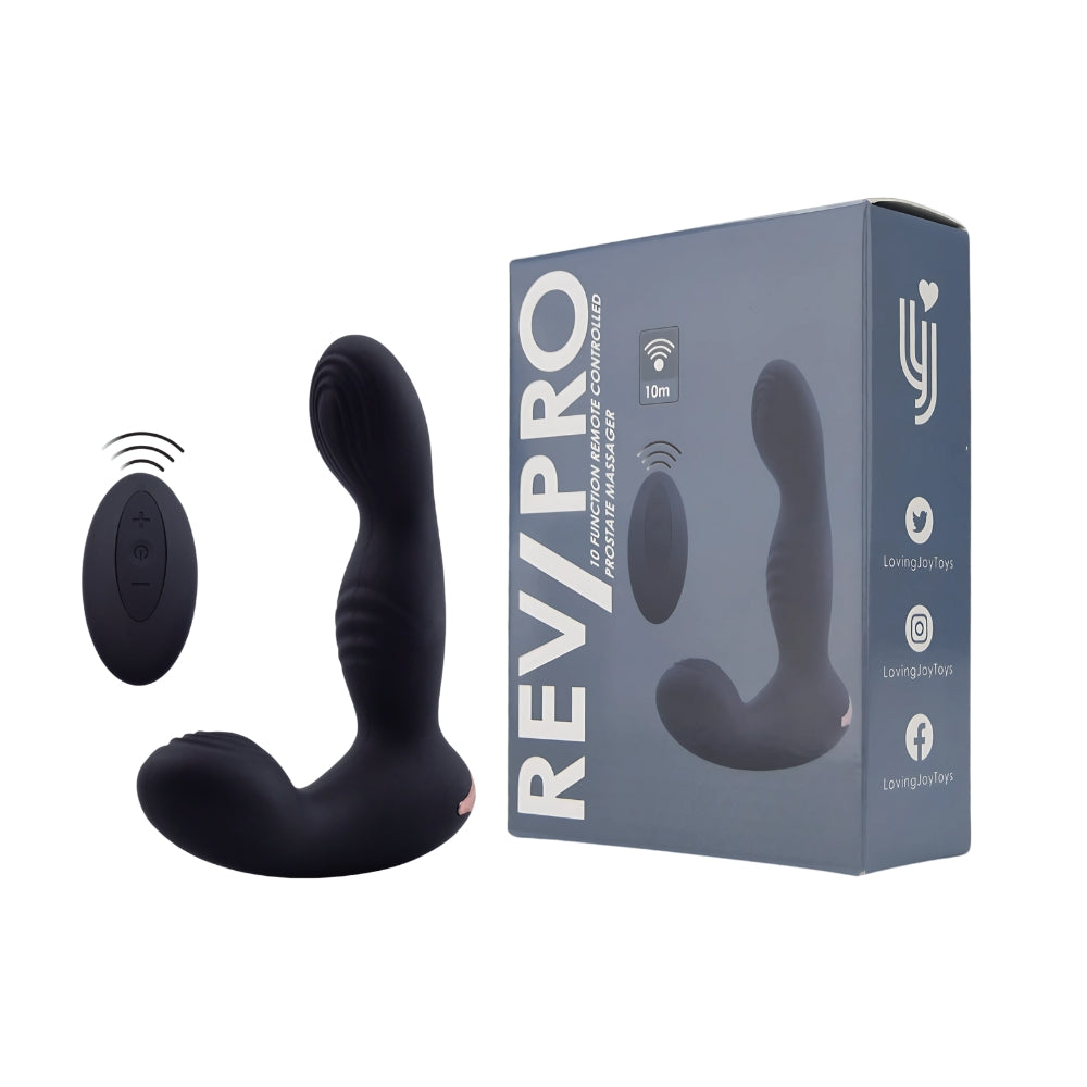 Rev-Pro 10-Funktionen-Prostatamassagegerät mit Fernbedienung