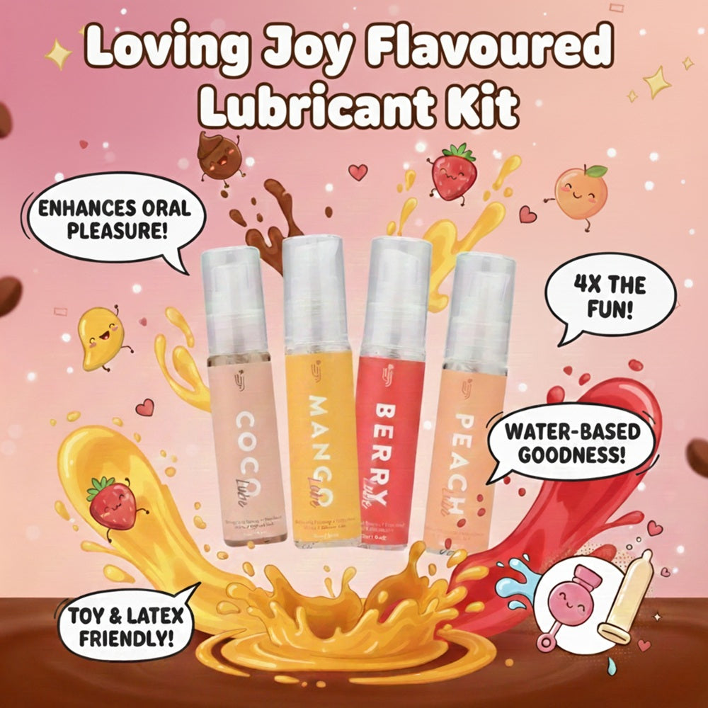 Loving Joy Gleitgel-Set mit Geschmack (4er-Pack)