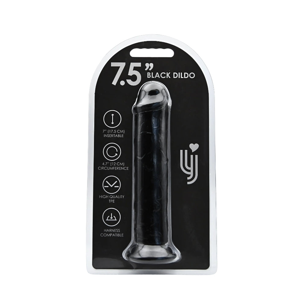 Loving Joy 20-cm-Dildo mit Saugnapf, schwarz