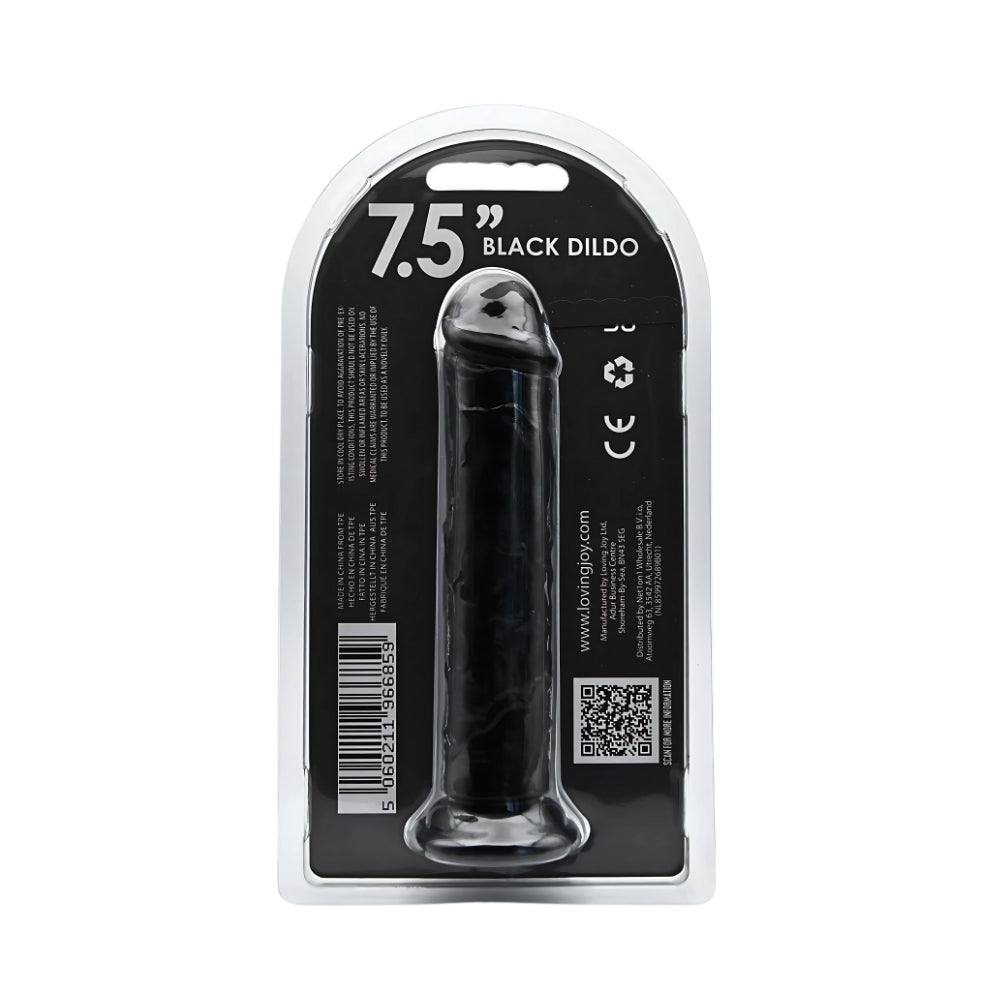 Loving Joy 20-cm-Dildo mit Saugnapf, schwarz