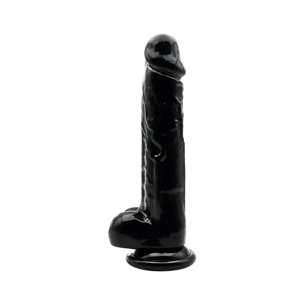 Loving Joy 21,5-cm-Dildo mit Hoden, schwarz