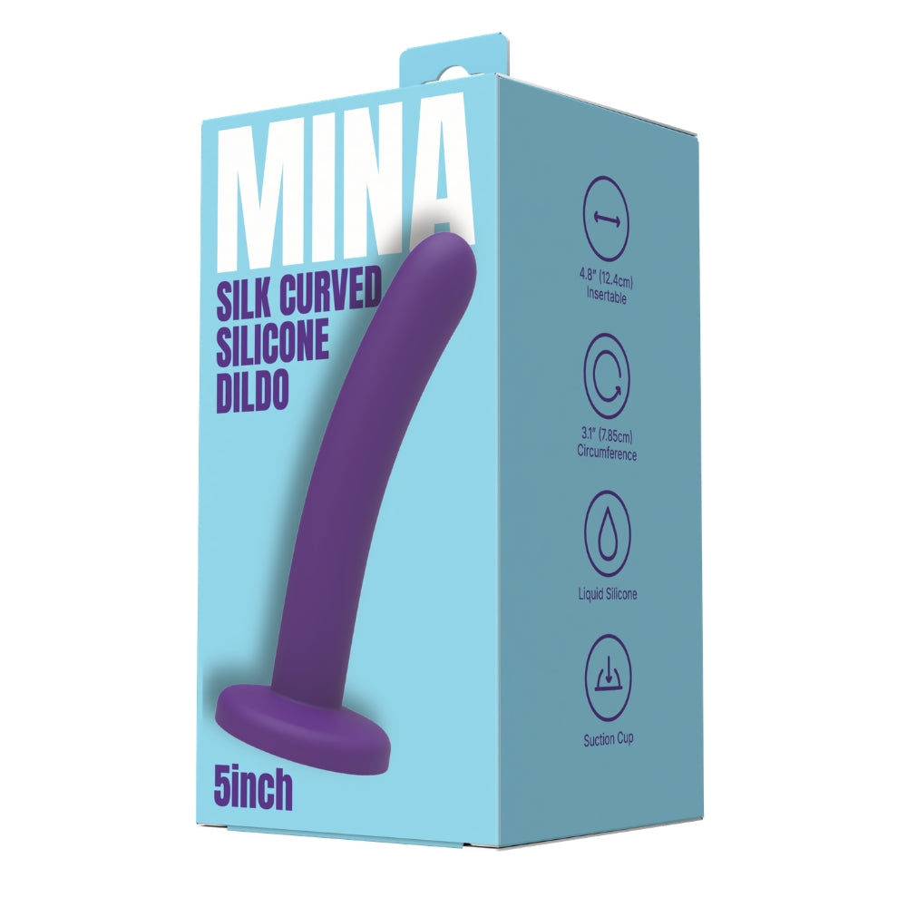 Mina Silk gebogener Silikondildo mit Saugnapf, 13,3 cm