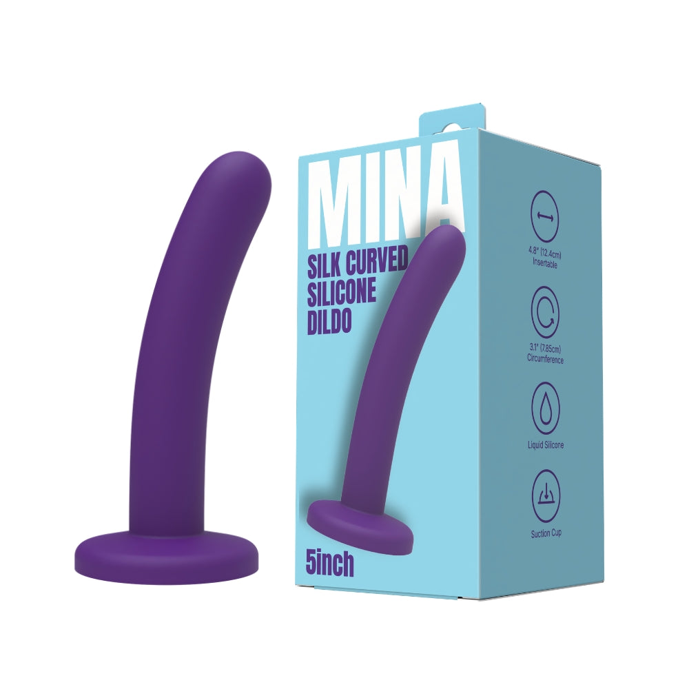 Mina Silk gebogener Silikondildo mit Saugnapf, 13,3 cm